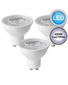 3 x 5W LED GU10 Dimmable Light Bulbs - 4000K Cool White