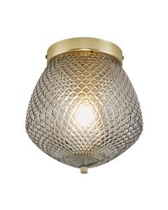 Nordlux - Orbiform - 2010656047 - Brass Smoked Glass Flush Ceiling Light