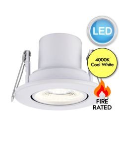 Saxby Lighting - ShieldECO 800 - 78521 - LED White Clear 4000k Tilt Recessed Fire Rated Ceiling Downlight