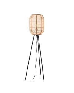 Endon Lighting - Zaire - 101687 - Natural Bamboo Black Tripod Floor Lamp