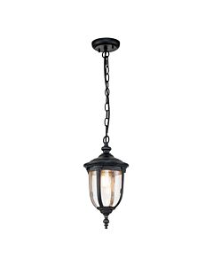 Elstead Lighting - Cleveland - CL8-S - Weathered Bronze Clear Seeded Glass IP44 Outdoor Ceiling Pendant Light