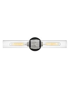 Hinkley Lighting - Ellison - HK-ELLISON2-BK-BN - Black Brushed Nickel Clear Glass 2 Light IP44 Bathroom Wall Light