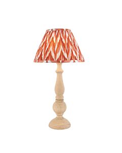 Endon Lighting - Hidcote & Zigzag 30cm - 114754 - Natural Wood Aged Brass Orange Table Lamp With Shade