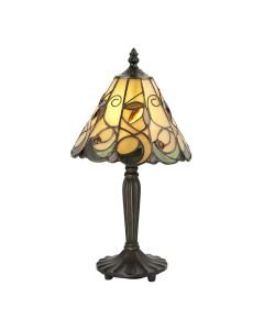 Interiors 1900 - Jamelia - 64196 - Dark Bronze Tiffany Glass Table Lamp
