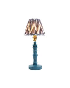 Endon Lighting - Bibury & Zigzag 16cm - 115887 - Blue Aged Brass Grey Table Lamp With Shade