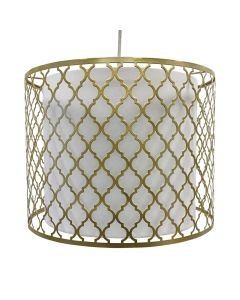 Gold Cut Out with White Diffuser Light Shade