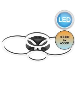 Eglo Lighting - Parrapos-Z - 900319 - LED Black White Flush Ceiling Light