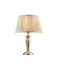 Endon Lighting - Oslo - 91154 - Antique Brass Oyster Table Lamp With Shade