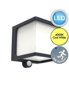 Lutec - Doblo - 6940101125 - LED Dark Grey Opal IP54 Solar Outdoor Sensor Wall Light