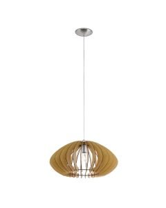 Eglo Lighting - Cossano 2 - 95257 - Satin Nickel Maple Wood Ceiling Pendant Light