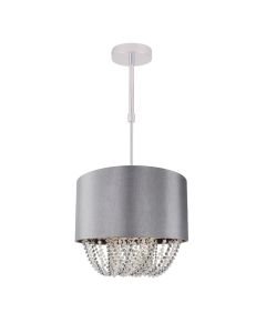 Grey Fabric Ceiling Adjustable Flush With Beaded Diffuser