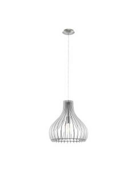 Eglo Lighting - Tindori - 96257 - Satin Nickel White Wood Ceiling Pendant Light