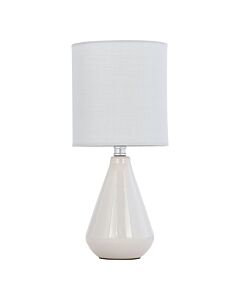 Cosmo - Grey Ceramic 30cm Lamp with Fabric Shade