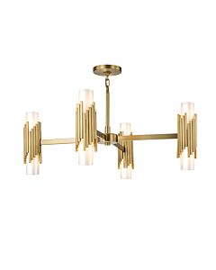 Elstead Lighting - Marvele - MARVELE8-AB-OPAL - Aged Brass Opal Glass 8 Light Ceiling Pendant Light