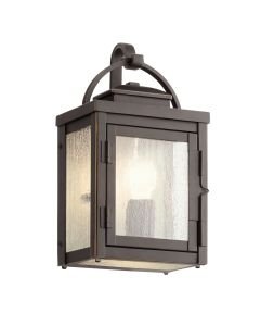 Kichler Lighting - Carlson - KL-CARLSON-S-RZ - Oil Rubbed Bronze Clear Seeded Glass IP44 Outdoor Wall Light