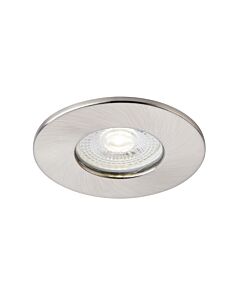 Saxby Lighting - Saxby ShieldONE 65 - 109807 & 111575 - Satin Nickel IP65 Fixed Bathroom Recessed Fire Rated Ceiling Downlight