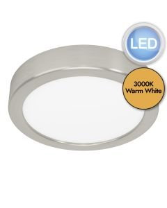 Eglo Lighting - Fueva 5 - 900583 - LED Satin Nickel White Flush Ceiling Light