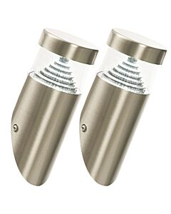 Set of 2 Inca - Outdoor Stainless Steel LED Wall Lights