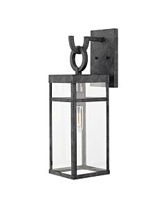 Quintiesse - Porter - QN-PORTER-L-DZ - Aged Zinc Clear Glass IP44 Outdoor Wall Light