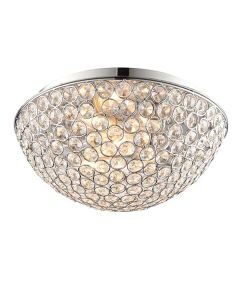 Endon Lighting - Chryla - 60103 - Chrome Clear Crystal Glass 3 Light IP44 Bathroom Ceiling Flush Light