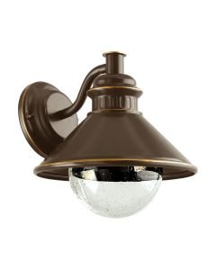 Eglo Lighting - Albacete - 96262 - Brown Copper Clear Glass IP44 Outdoor Wall Light