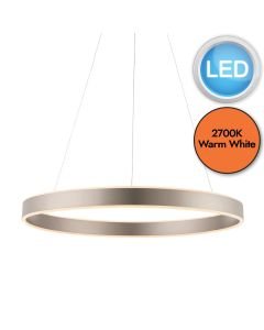 Endon Lighting - Gen - 80572 - LED Nickel Frosted Ceiling Pendant Light