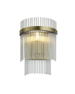 Endon Lighting - Marietta - 99168 - Antique Brass Clear Glass Wall Washer Light