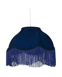 Fringe - Navy Blue Velvet Fringed Pendant or Lamp Shade