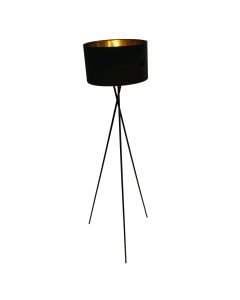 Hayley - Black Tripod Floor Lamp with Black Shade
