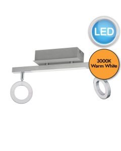 Eglo Lighting - Cardillio 1 - 96179 - LED Aluminium Chrome White 2 Light Ceiling Spotlight
