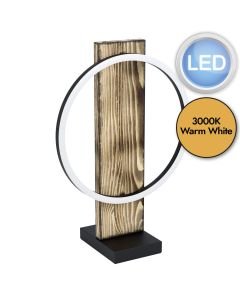 Eglo Lighting - Boyal - 99457 - LED Black Rustic Wood White Table Lamp