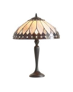 Interiors 1900 - Brooklyn - 63982 - Dark Bronze Tiffany Glass Table Lamp