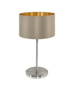Eglo Lighting - Maserlo - 31629 - Satin Nickel Taupe Table Lamp With Shade