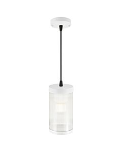 Nordlux - Coupar - 2218053001 - White Clear Ribbed Glass IP54 Outdoor Ceiling Pendant Light