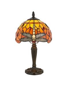 Interiors 1900 - Dragonfly - 64091 - Dark Bronze Tiffany Glass Table Lamp