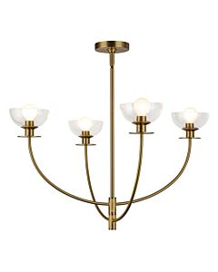 Elstead Lighting - Sylvia - ALM-SYLVIA4-BG-CL - Gold Clear Glass 4 Light Ceiling Pendant Light