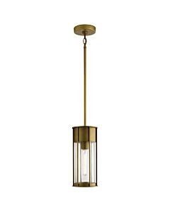 Kichler Lighting - Camillo - KL-CAMILLO-P-PNBR - Natural Brass Clear Seeded Glass IP44 Outdoor Ceiling Pendant Light