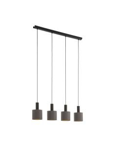 Eglo Lighting - Concessa 1 - 97685 - Dark Bronze Cappuccino 4 Light Bar Ceiling Pendant Light