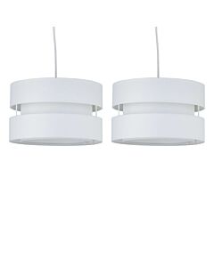 Set of  2 Benni - White 26cm Pendant Shades