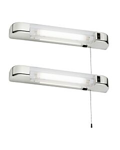 Set of 2 Rise - Chrome Bathroom Shaver Lights