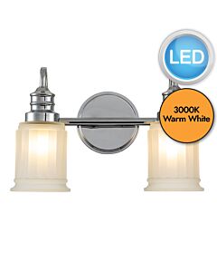 Quoizel Lighting - Swell - QZ-SWELL2-PC-BATH - LED Chrome Frosted Glass 2 Light IP44 Bathroom Wall Light