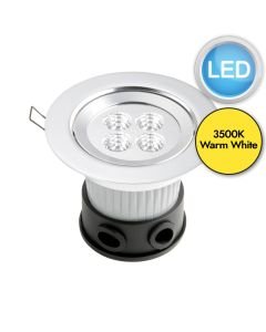 Konstsmide - Recessed - 7097-000 - LED Silver 4 Light IP44 Outdoor Recessed Downlight