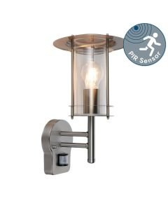 Saxby Lighting - York - 4479782 - Stainless Steel Clear IP44 Outdoor Sensor Wall Light