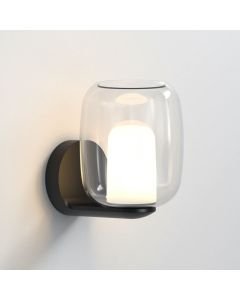 Astro Lighting - Aquina - 1450002 - Black & Clear & White Glass Bathroom Wall Light