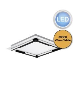 Eglo Lighting - Zampote - 900329 - LED White Black Flush Ceiling Light