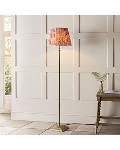 Endon Lighting - Lille - 118001 - Antique Brass Pink Floor Lamp