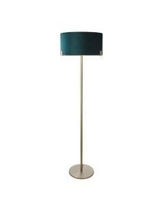 Endon Lighting - Hayfield - 95838 - Antique Brass Green Floor Lamp