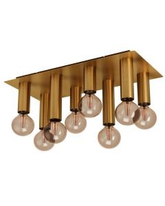 Eglo Lighting - Marzeno - 39959 - Brushed Brass 8 Light Flush Ceiling Light