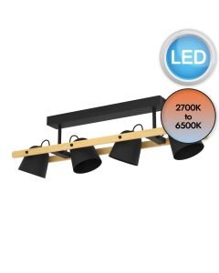 Eglo Lighting - Hornwood-Z - 900882 - LED Black Wood 4 Light Bar Ceiling Pendant Light