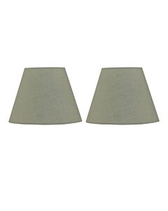 Set of 2 Sage Green Cotton 20cm Diameter Tapered Fabric Lamp Shades